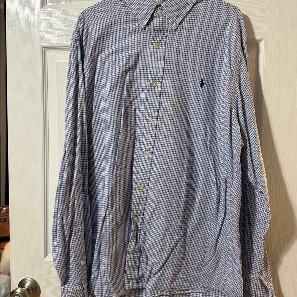 Polo Ralph Lauren Blue and White Checkered Shirt
